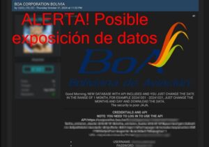 Alerta de Brecha de Datos en la Empresa Boliviana de Aviación (BOA)